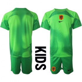 Baby Fußballbekleidung Niederlande Torwart Heimtrikot WM 2022 Kurzarm (+ kurze hosen)